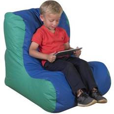 Children's Factory School Age High Back Lounger - Blue & Green Classroom Furniture CF610-068, Single Seat/4 years+