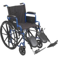 Drive Medical 20" Blue Streak Wheelchair, Flip Back Desk Arms, Elevating Legrests