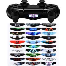 Controller Decal Stickers eXtremeRate 30 Pcs/Set Game Theme Mix Stickers Custom Light Bar Decal for PS4 All Model Controllers, Lightbar Stickers