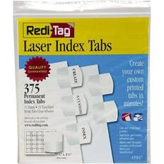 Redi-Tag Laser Tabs, White, 1.13 Wide, 375/Pack (39017) Quill White