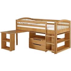 Children's Beds Trademark Global Addison Collection AJLA10CIS Wood Junior Loft Bed with Storage Drawers