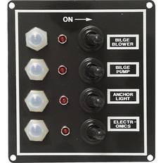 Toggle switch panel Overton's Waterproof 4-Gang Toggle Switch Panel w/LED Indicators