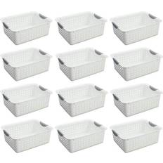 Sterilite Medium & Small Ultra Plastic Storage Bin Organizer Basket (12  Pack)