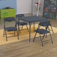 Flash Furniture Kid's Room Flash Furniture Kids Navy 5 Piece Folding Table and Chair Set