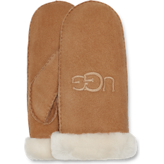 Brown - Women Gloves & Mittens UGG Sheepskin Logo Mitten - Chestnut