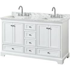 White Vanity Units for Double Basins Wyndham Collection Deborah (WCS202060DWHCMUNSMXX)