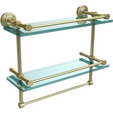 Allied Brass 16 5 W 2-Tier Gallery Clear Bathroom Shelf with Towel Bar