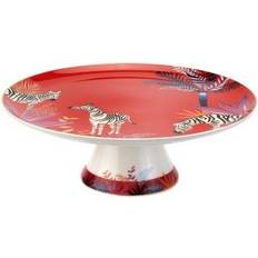 Red Cake Plates Portmeirion Sara Miller Tahiti Footed Cake Plate 10.6"