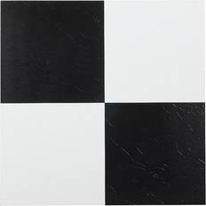 Flooring Achim Tivoli Self Adhesive Vinyl Floor Tile 12" x 12" Black/White, 45 Pack