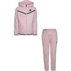 Girls Fleece Sets Children's Clothing Nike Little Kid's Tech Fleece Set - Pink Foam Heather (36H052-AAR-E5)