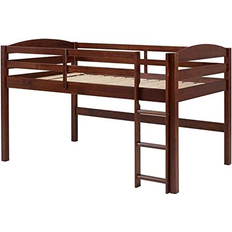 Loft Beds Walker Edison Della Classic Solid Wood Toddler Low Twin Over Loft Bunk Bed with Storage 42x79"