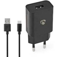 Nedis Väggladdare 1.0 A A Antal utgångar: 1 USB-A Micro USB (Lös) Kabel 1.00 m Maximal Utgångseffekt: 5 W Single Voltage Output
