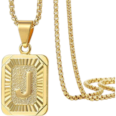 Trendsmax Initial A-Z Letter Pendant Necklace - Gold