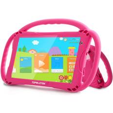 TOPELOTEK Kids Tablet 7 inch Toddler Tablet for Kids WiFi Android 10.0 32GB Kids Tablets Kids Learning Educational APP Pre-Installed YouTube Netflix Parental Control Kid-Proof Case with Lanyard (Red)