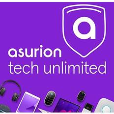 Asurion Tech Unlimited Protection Plan with Tech Support – breakdown coverage for desktops, TVs, gaming devices, and more plus accident protection for portable electronics like laptops, tablets, and headphones