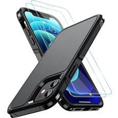 Mobile Phone Covers Case with Tempered Glass Screen Protector for iPhone 12/12 Pro