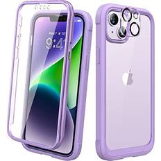 Mobile Phone Covers Diaclara Rugged Case with Screen Protector + 2 Pack Camera Lens Protector for iPhone 14