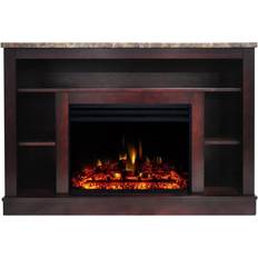 Electric Fireplaces Cambridge Seville 47 in. Electric Fireplace TV Stand in Mahogany, Brown
