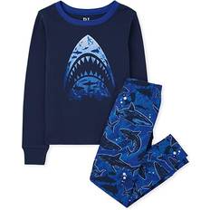 The Children's Place Boy's Shark Snug Fit Cotton Pajamas - Edge Blue