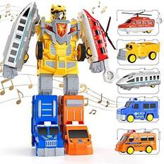 Transformers Toy Vehicles Transform Robots Truck for Toddler 5 in 1 City Rescue Cars Vehicles