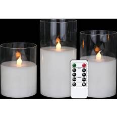 Glass LED Candles Flickering Light LED Candle 6" 3