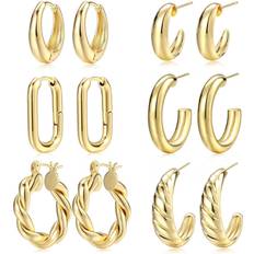 17 MILE Jewelry Hoop Earrings Set - Gold