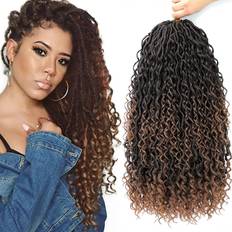 Sambraid Curly Faux Locs Crochet Hair 18 inch T1B/30 6-pack