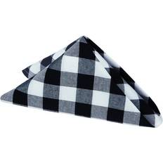 Polyester Cloth Napkins Achim Buffalo Check Dinner Cloth Napkin Black, White (50.8x)