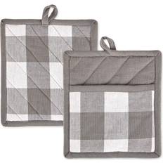 Achim Buffalo Check 2-Piece Black/White Pot Holders