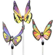 Lighting Exhart Fiber Optic Color Changing Butterfly Solar Garden Stake