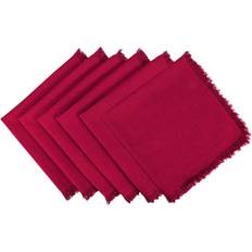 DII Fringed Solid Heavyweight Cloth Napkin Red, Pink (50.8x50.8)