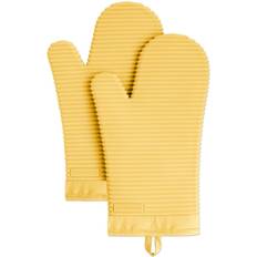 Pot Holders KitchenAid Ribbed Silicone Mitt Sorbet 2 Count Pot Holder Orange