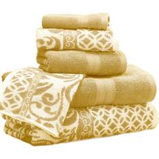 Bath Towels Modern Threads Trefoil Geometric Bath Towel Gold