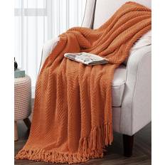 Serenta Soft Things Throws Rust Knitted Blankets Orange
