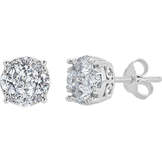 Fifth and Fine Stud Earrings - Silver/Diamond