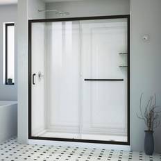 Sliding glass shower doors DreamLine Infinity-Z Satin Alcove Shower Kit