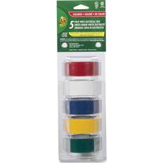 Blue Labeling Tapes Duck Electrical Tape, 3/4" 12 ft, Core, Assorted, 5/Pack