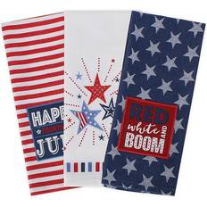 DII Cotton 4Th Of July Reversible Kitchen Towel White, Red, Blue