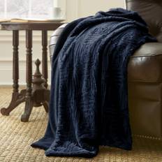 Blankets Modern Threads Amrapur Overseas Luxury Fur Indigo 50-in Blankets Blue
