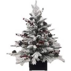 Christmas Trees Haute Decor 3Ft Unlit Flocked Stockhorn Fir
