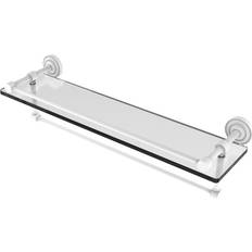 Allied Brass Dottingham 22 5 Bathroom Shelf with Towel Bar Matte White