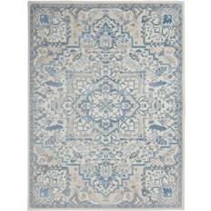 Nourison Elation Ivory Rectangular: Blue, Multicolor, White 48x"