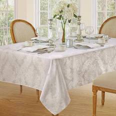 Polyester Cloths & Tissues Elrene Barcelona Luxury Damask Tablecloth White