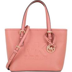 Michael Kors Womens Jet Set Travel Extra-Small Embossed Pebbled Leather  Tote Bag In Sherbert 