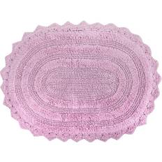 Design Imports DII Small Oval Crochet Bath Mat/Rug White, Yellow, Gray, Blue, Pink