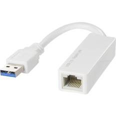 Gigabit Ethernet (1 Gbit/s) Nettverkskort Deltaco USB3-GIGA4