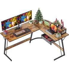 L shaped wood and metal desk CubiCubi L-Shaped Corner Writing Desk 47.1x59.1"