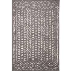 Round dining room rug Safavieh Tulum 3' White, Gray