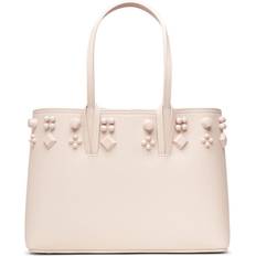 Christian Louboutin Cabata Empire Spike Studded Leather Tote Bag in Leche