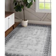 Carpets My Magic Carpet Dardon Floral Border Gray